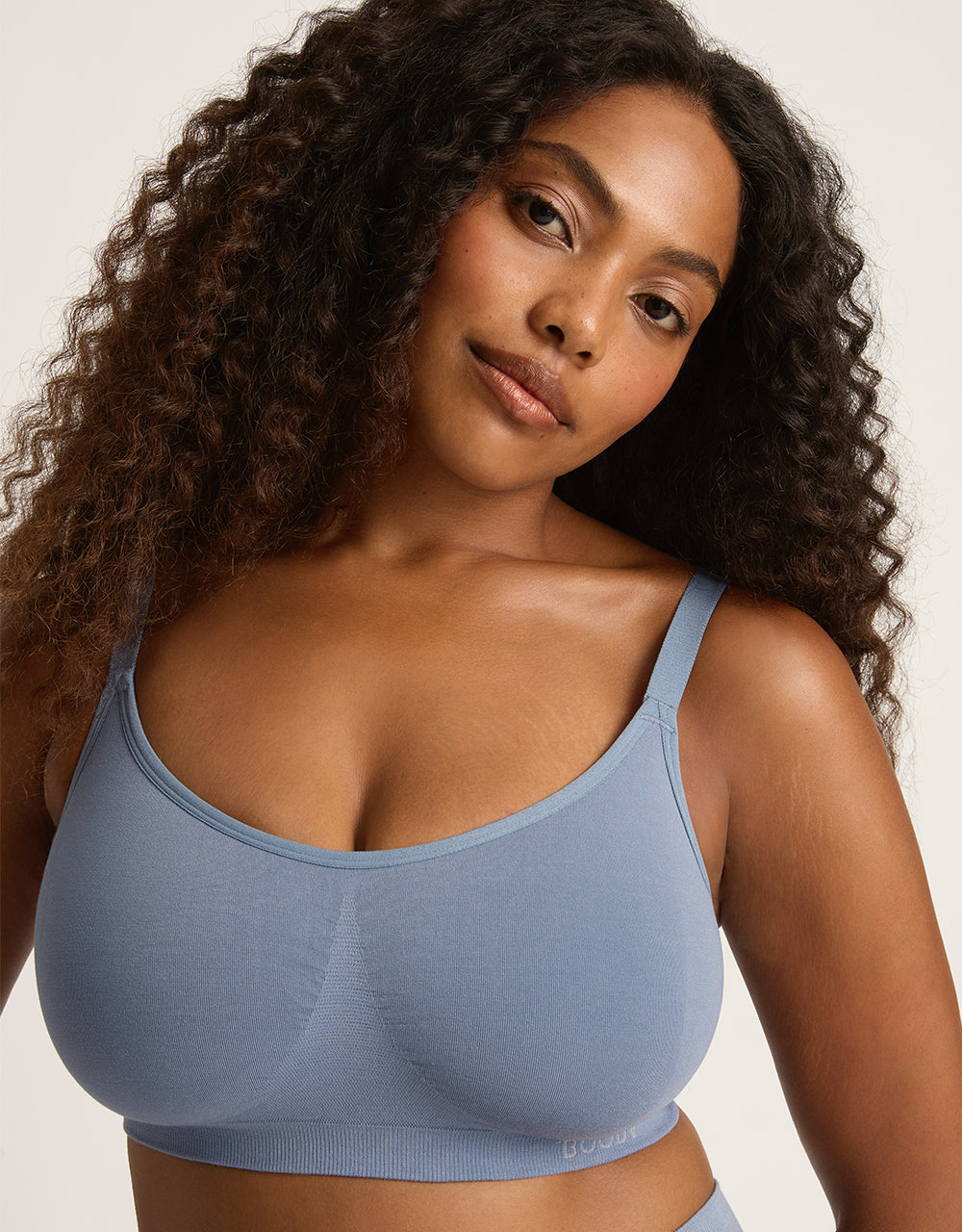Full Bust Wireless Bra - Dusty Blue