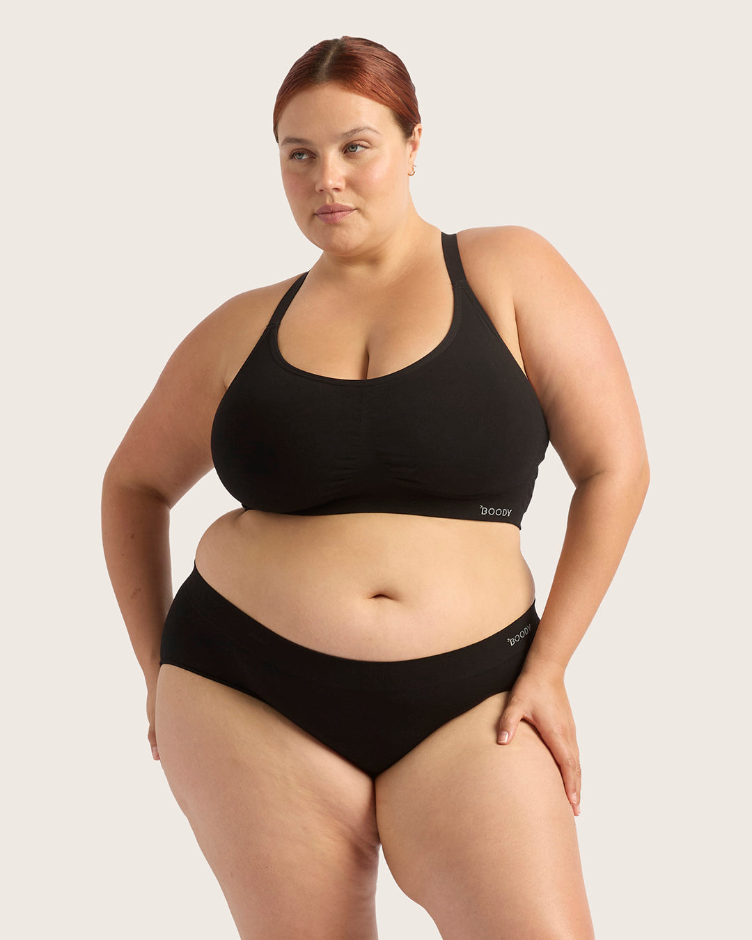 Full Bust Wireless Racerback Bra - Black