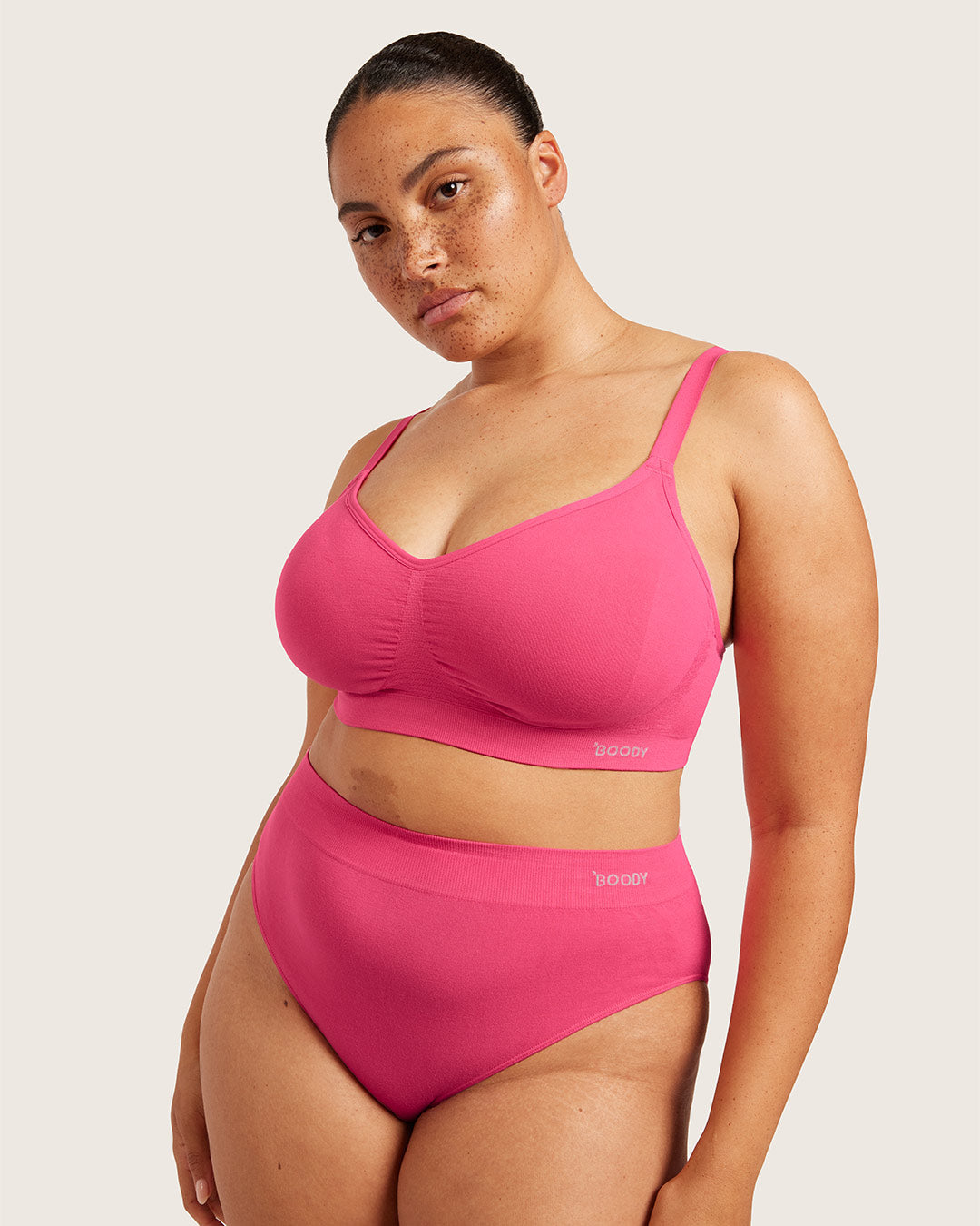 Wireless Full Bust T-Shirt Bra - BCAM Pink