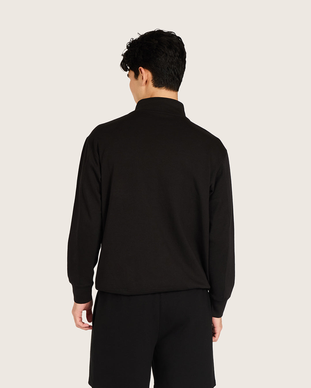 Men's Quarter Zip Sweater - Black
