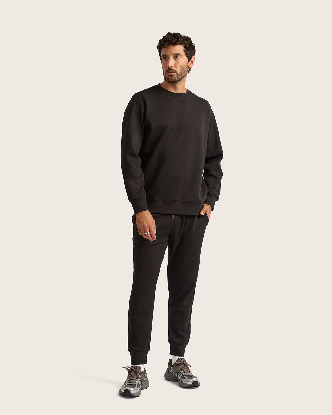 Men's Cuffed Sweat Pants - Black