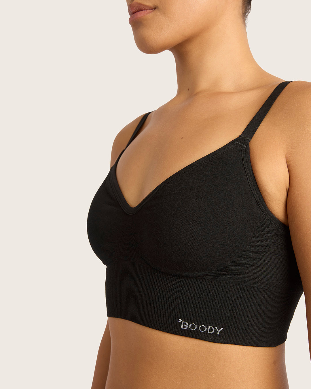 Wireless Low Back Bra - Black