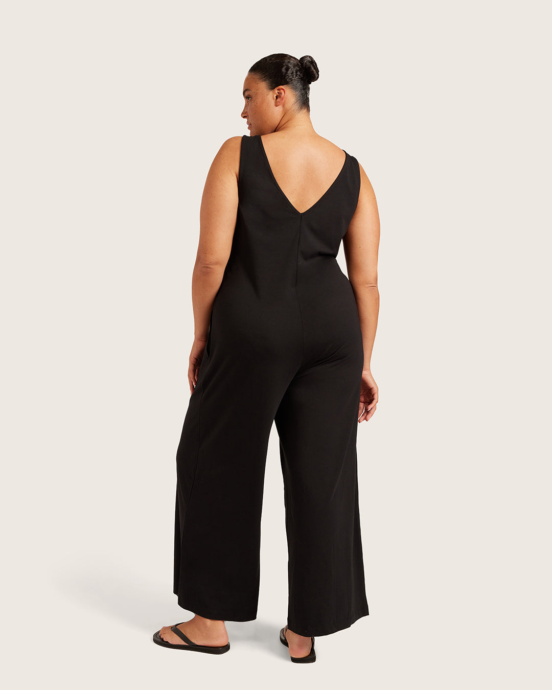 Boat Neck Jumpsuit - Black