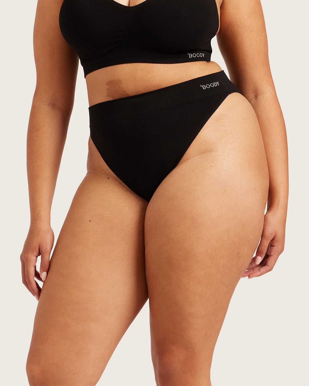 High Cut Full Briefs - Black