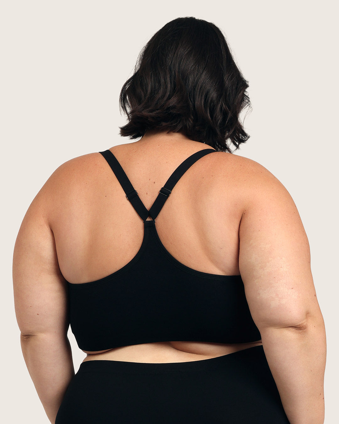 Full Bust Wireless Racerback Bra - Black