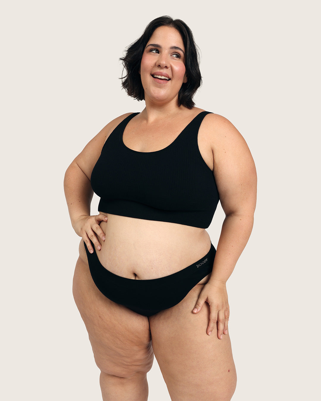 Ribbed Seamfree Crop - Black