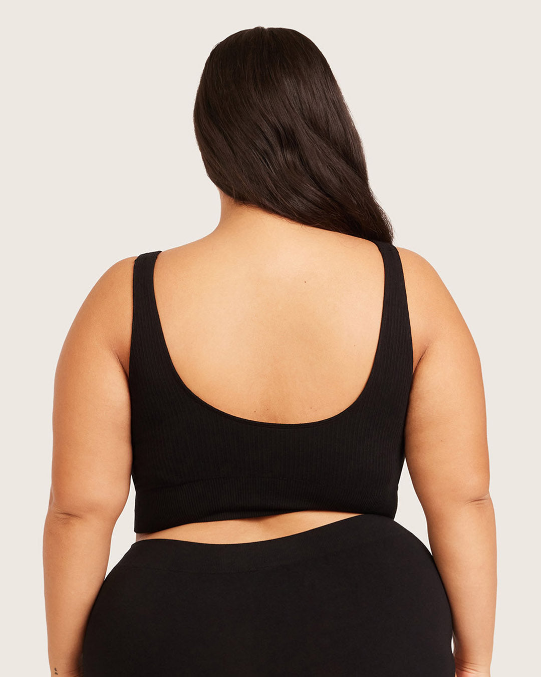 Ribbed Seamfree Crop - Black