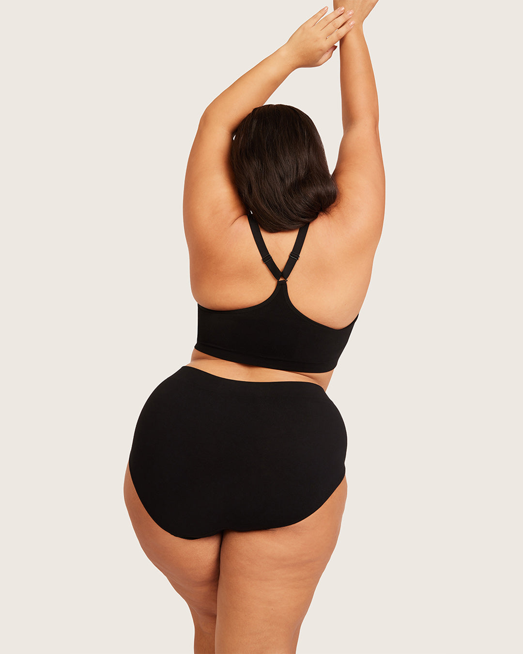 Full Bust Wireless Racerback Bra - Black