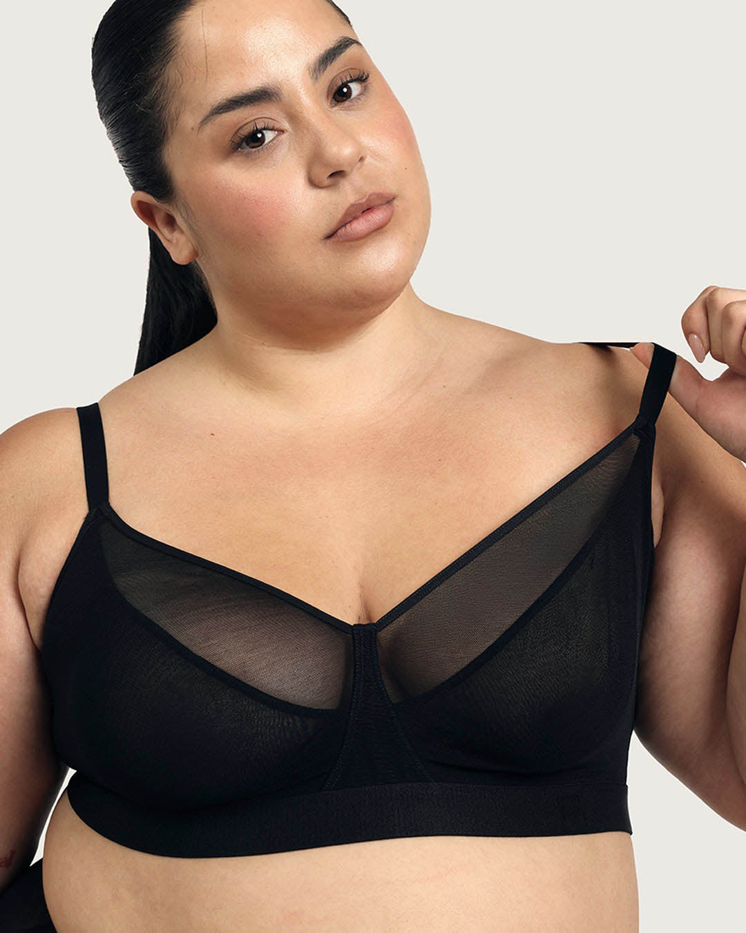 FreeMesh Full Bust Wireless Bra - Black