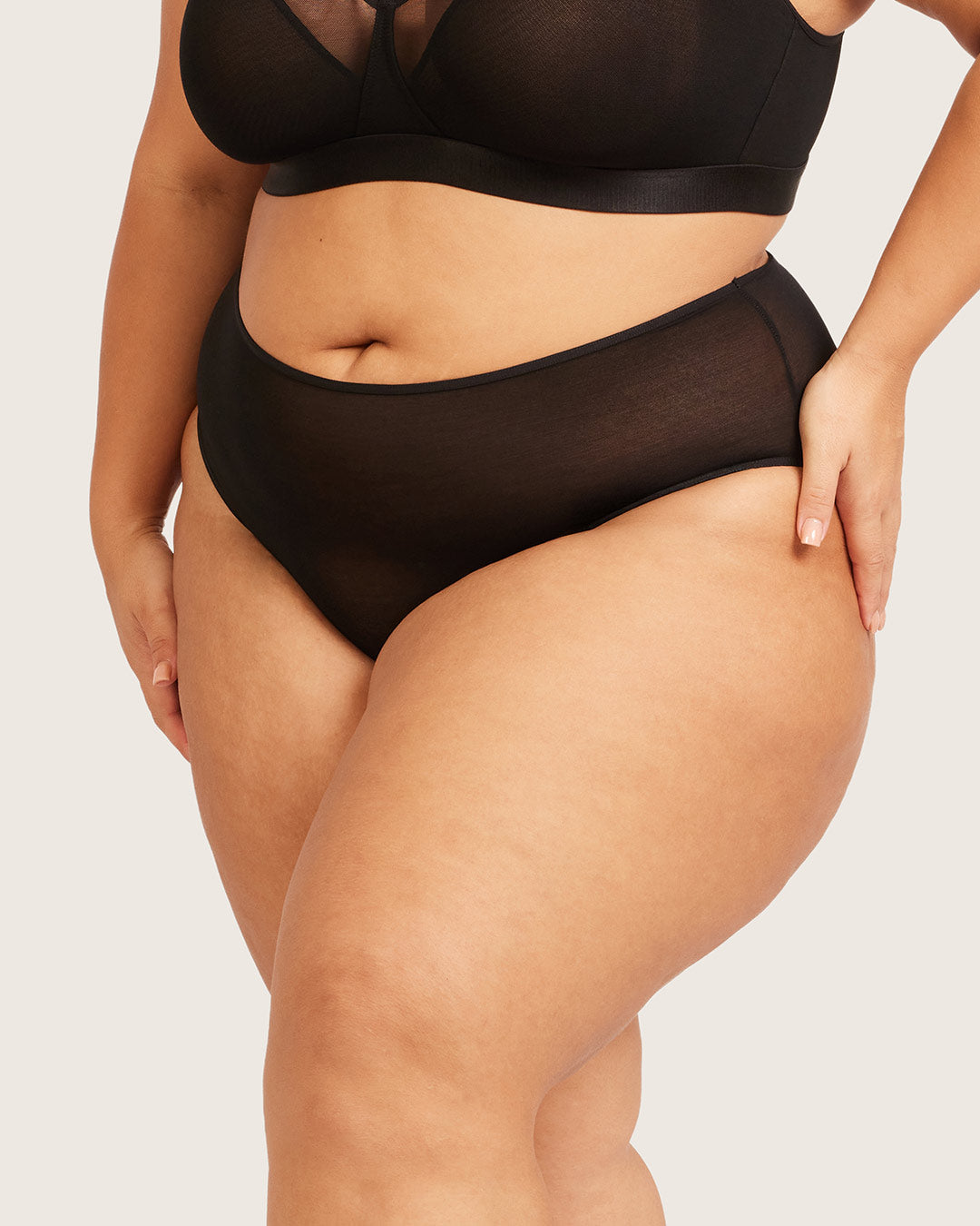 FreeMesh High-Cut Full Briefs - Black
