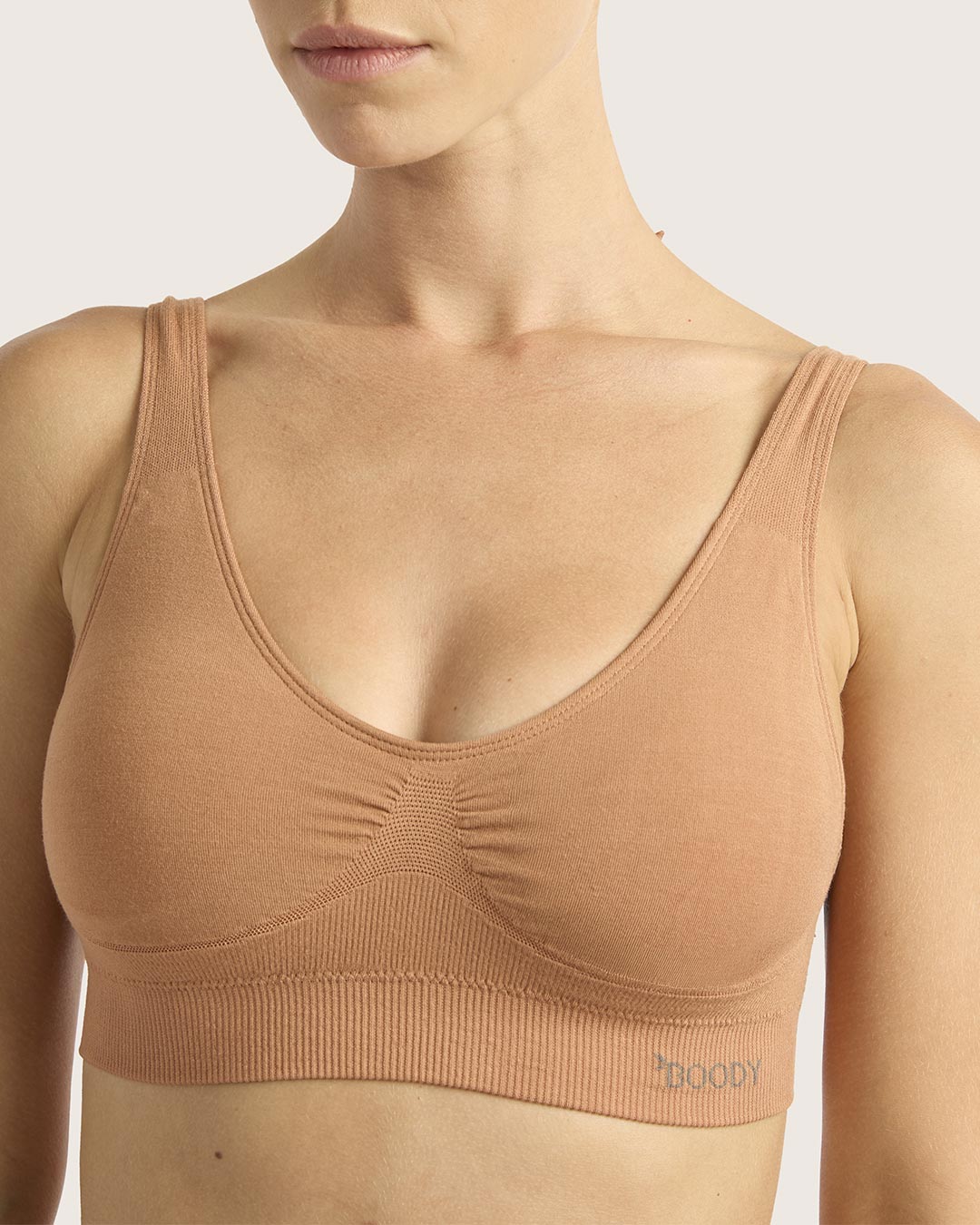Seamfree Padded Crop Bra - Dune