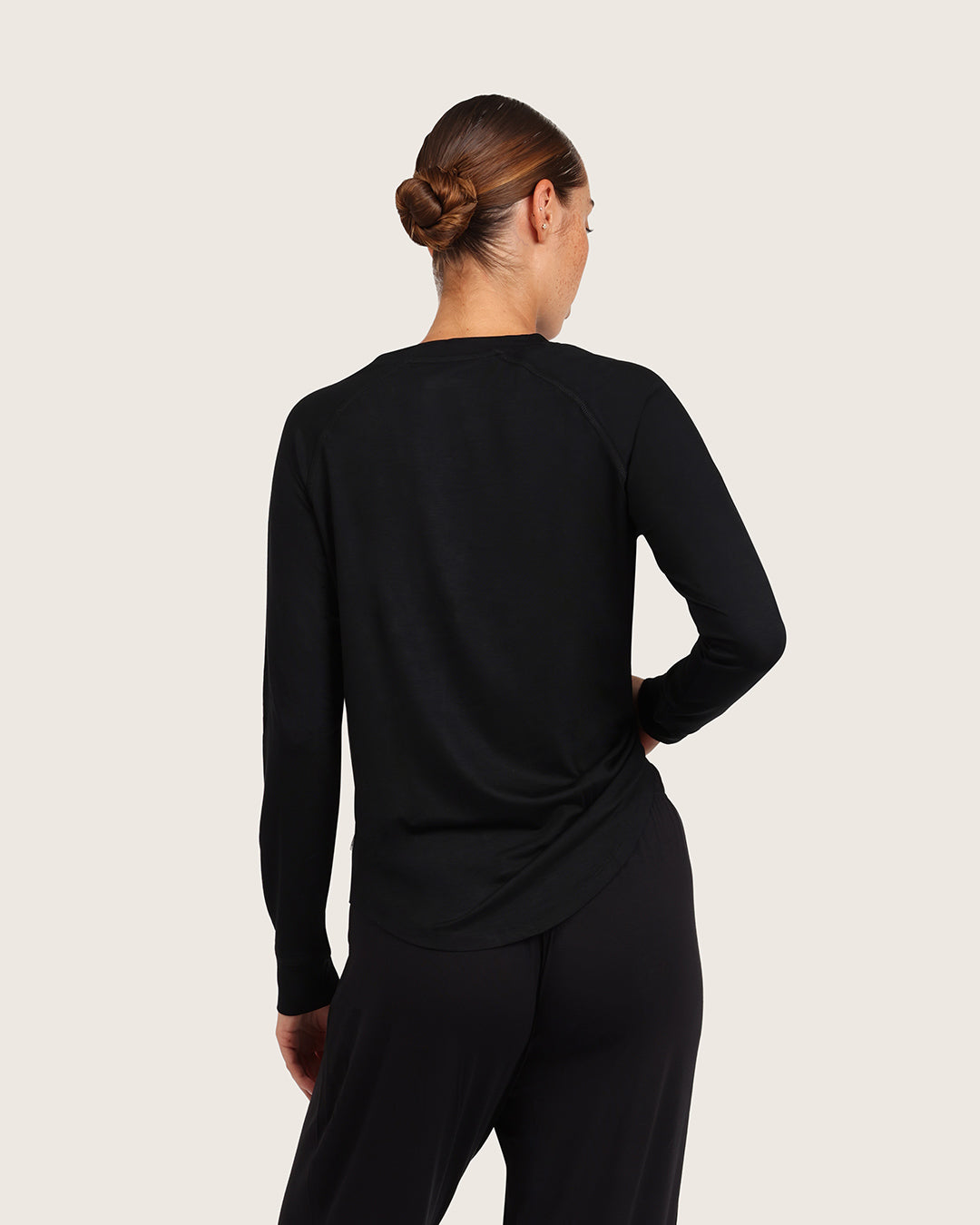 Goodnight Raglan Sleep Top - Black