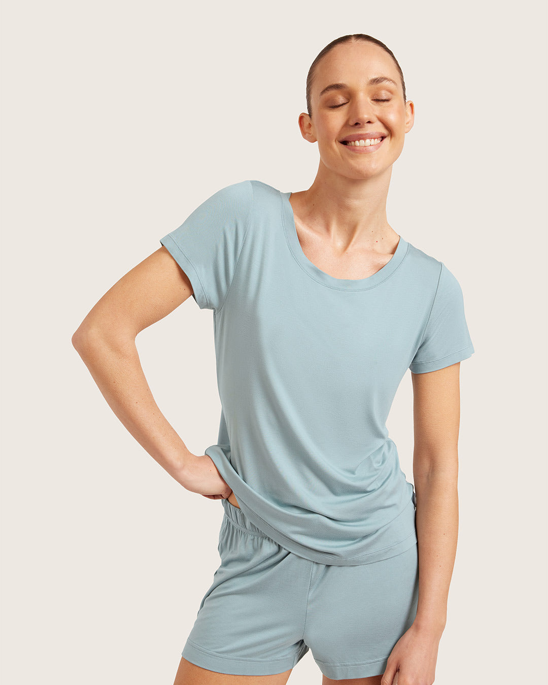 Goodnight Sleep Tee - Mineral Blue