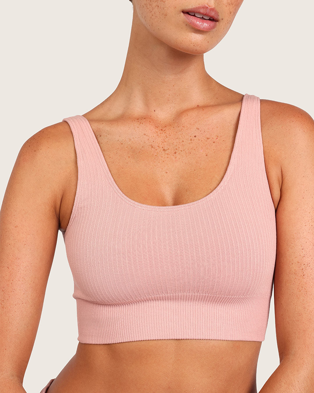 Ribbed Seamfree Crop-Dusty Pink