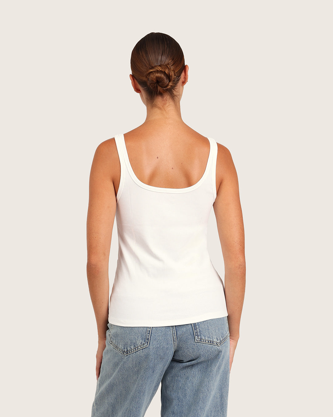 Women's Ribbed Tank Top - White