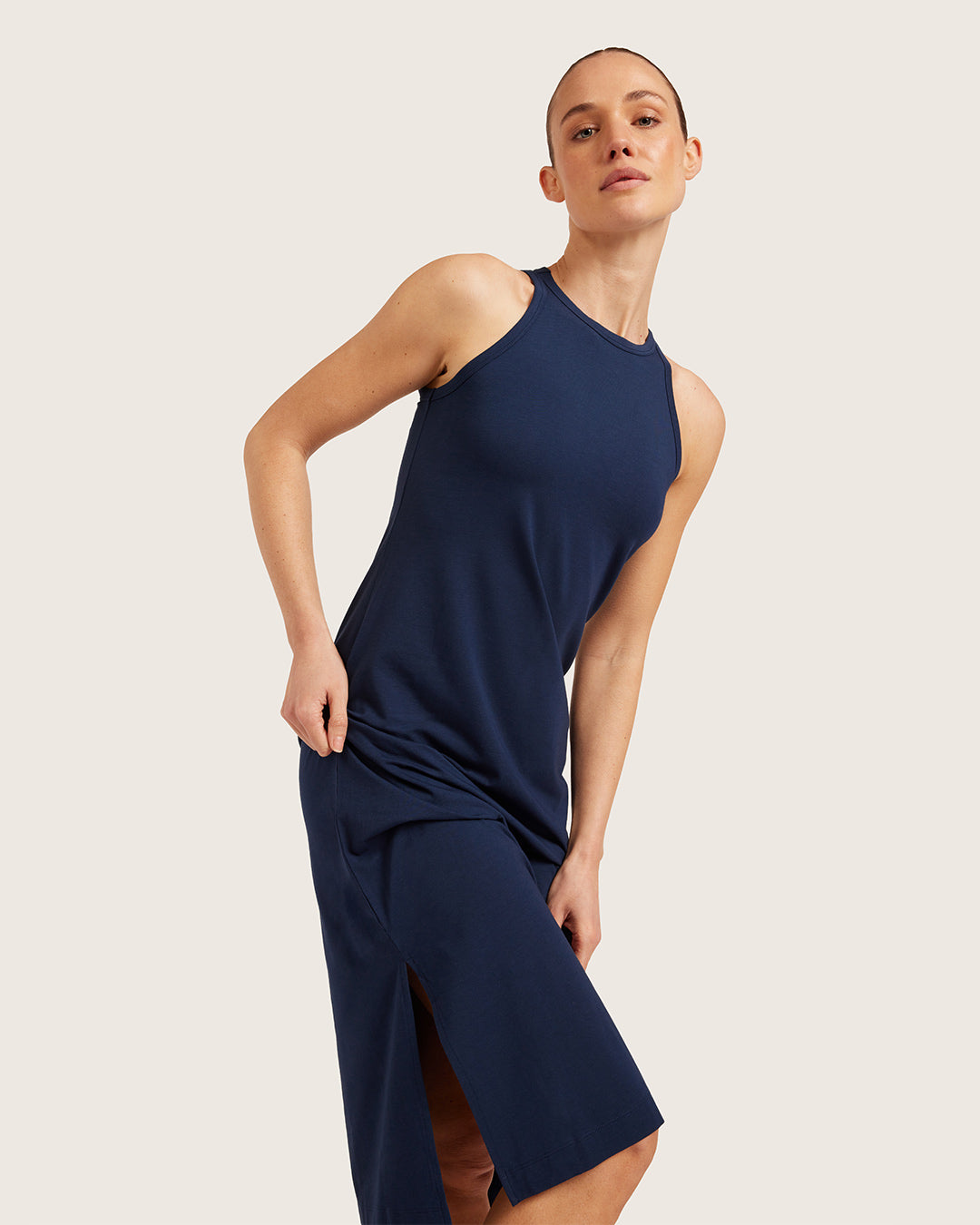 Next Level Razorback Dress Women's Bamboo Racerback Dress in Navy – Boody AU
