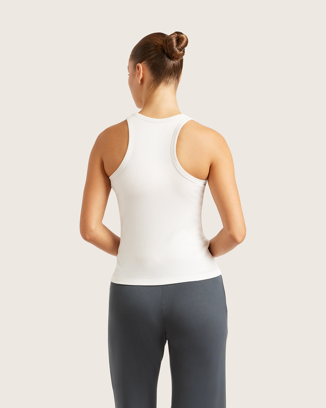 Women's Ribbed Racerback Tank - White