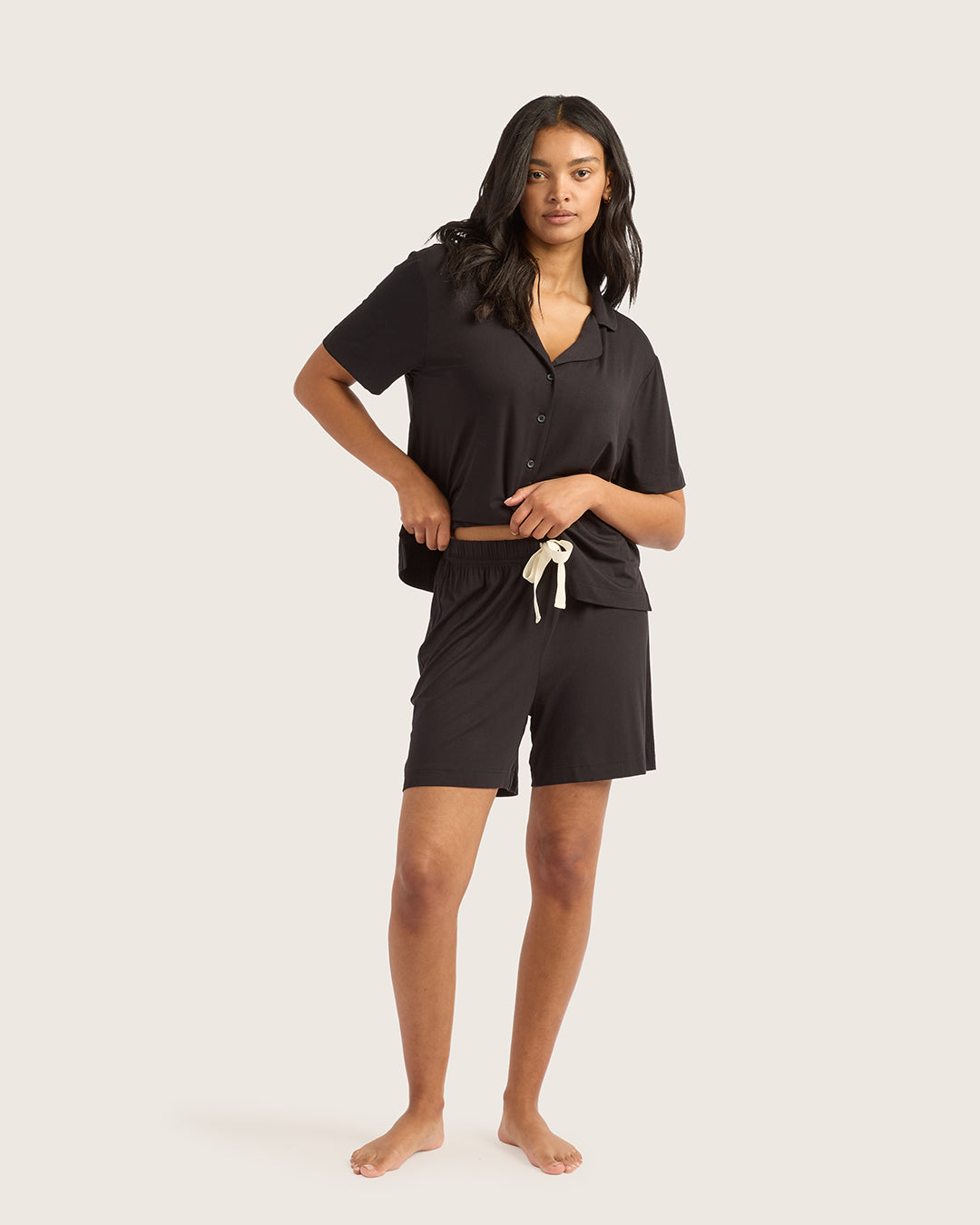 Goodnight Long Sleep Shorts - Black