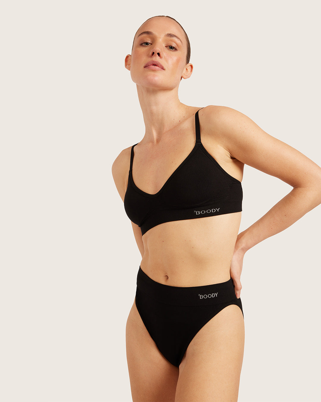High Cut Full Briefs - Black
