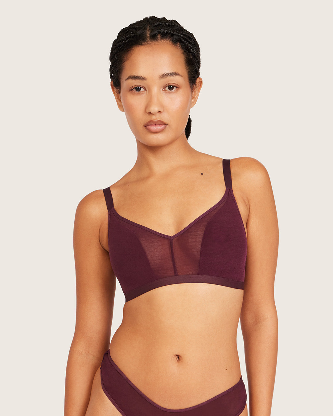 FreeMesh Crop Bralette - Fig