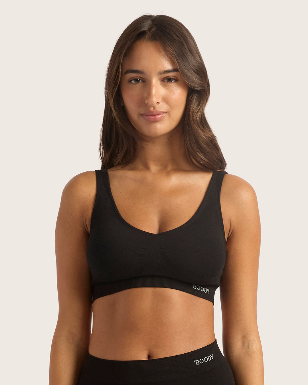 Seamfree Padded Crop Bra - Black
