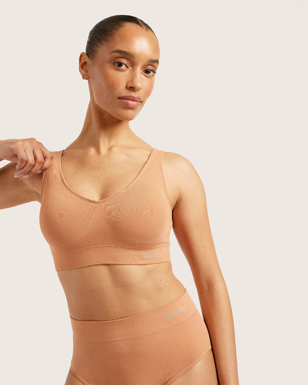 Seamfree Padded Crop Bra - Dune