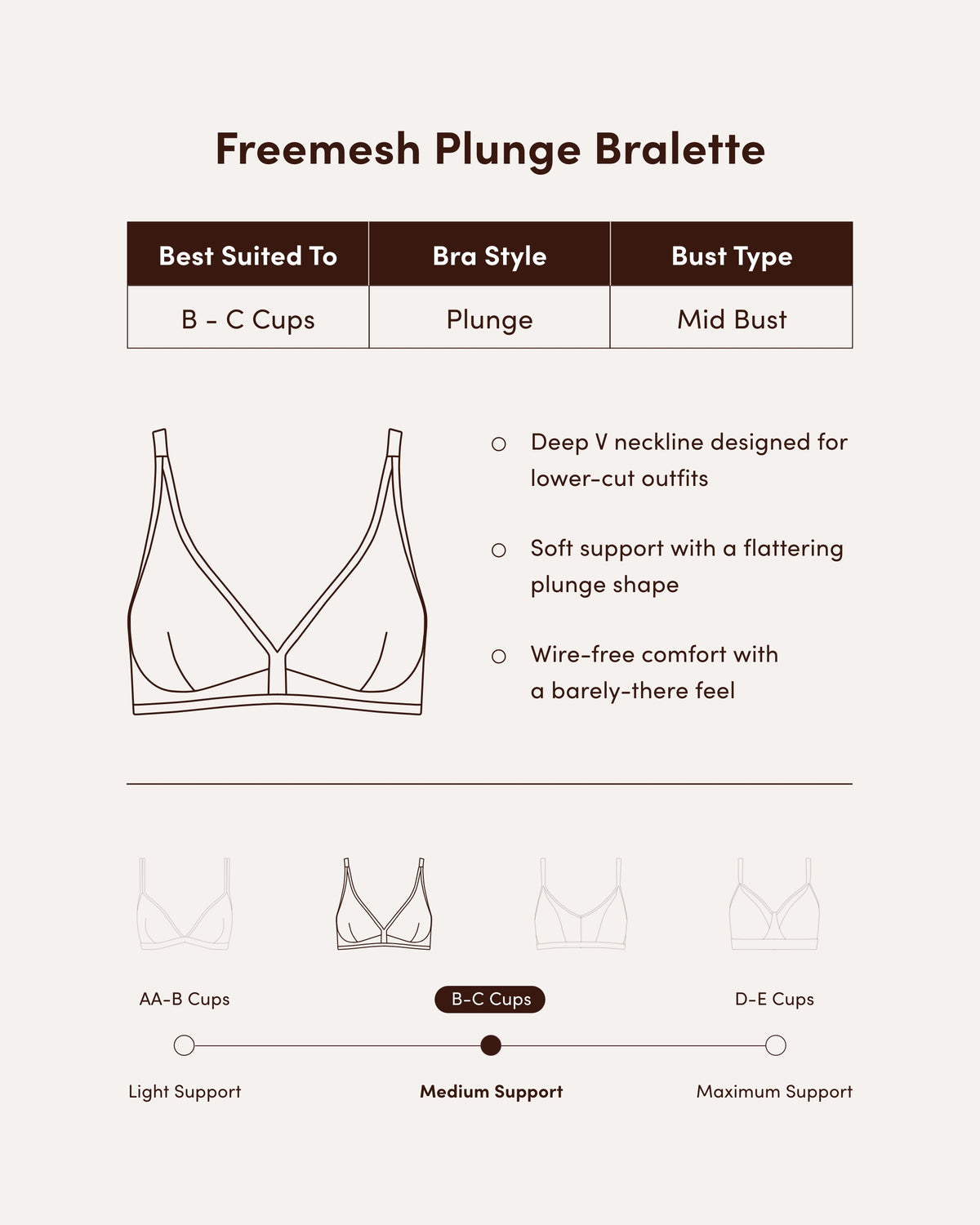 FreeMesh Plunge Bralette - Black