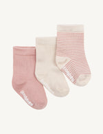 Baby Socks - 3 Pack Chalk Rose Stripe - Boody Baby