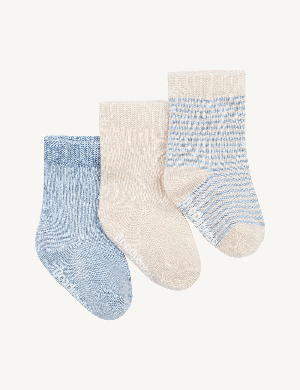 Baby Socks - 3 Pack Chalk Sky Stripe - Boody Baby